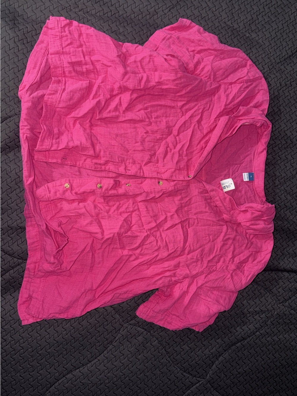 Old Navy Hot Pink Girls Button-Front Shirt